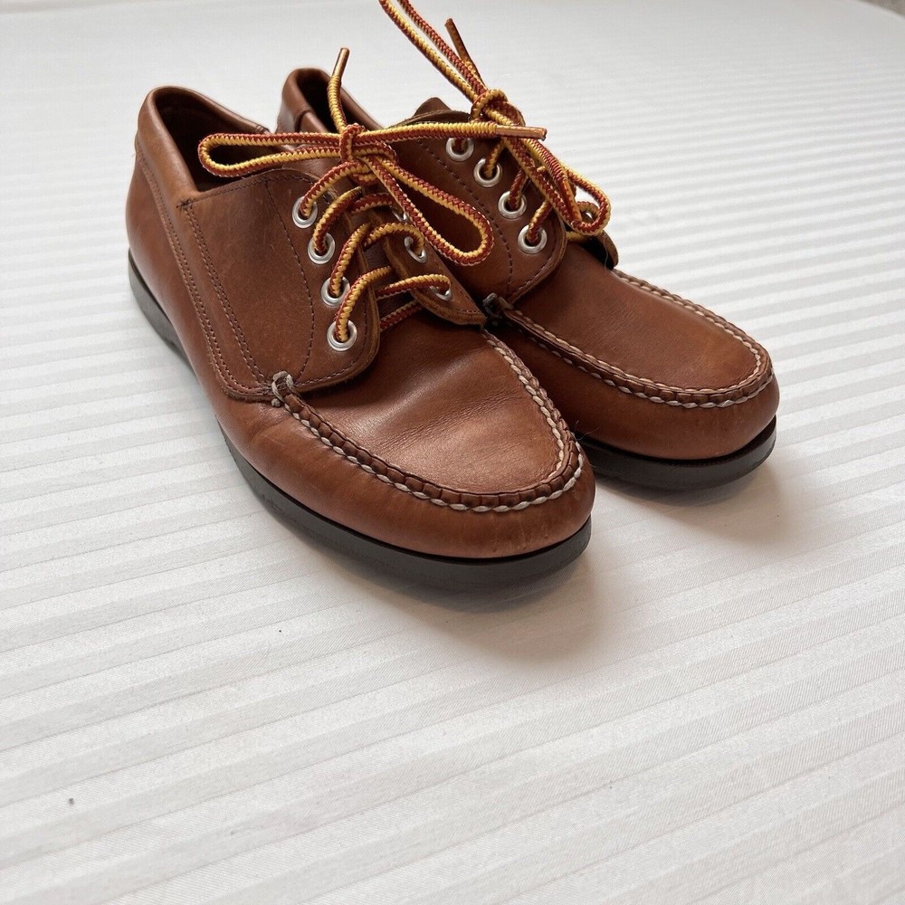 LL Bean Leather Shoes Womens Sz 9 M Boat Style Oxford Brown Lace Up
